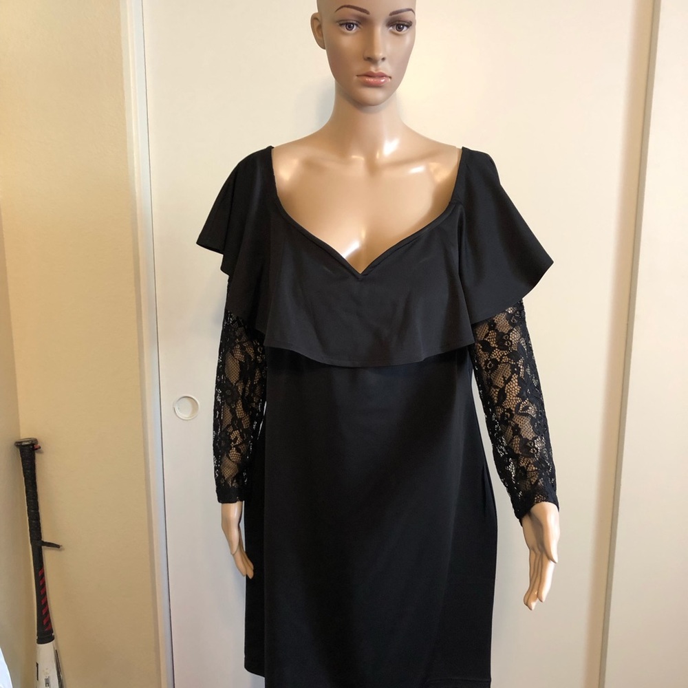Rosegal plus size off shoulder Ruffle bodycon